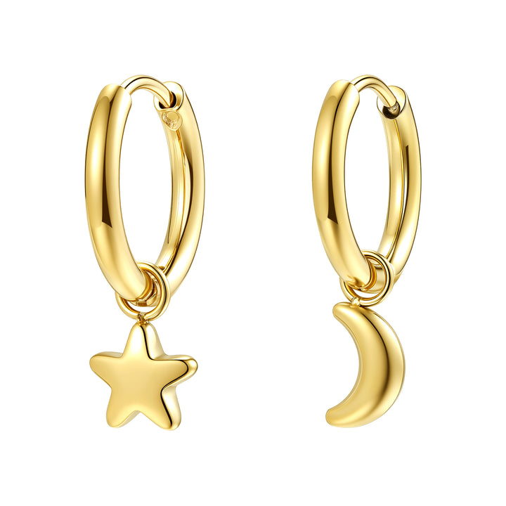 Pendientes Aro Luna y Estrella Waterproof
