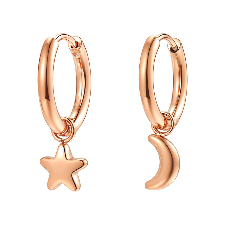 Pendientes Aro Luna y Estrella Waterproof