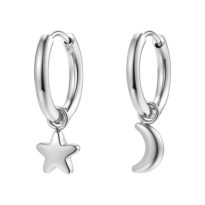 Pendientes Aro Luna y Estrella Waterproof