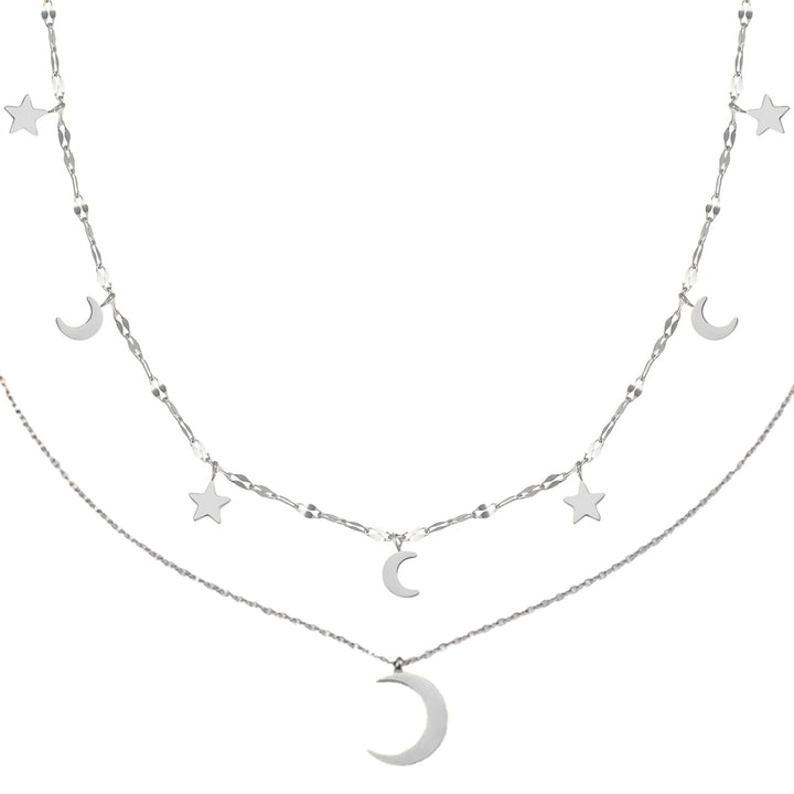 Set Collares Joyería Luna y Estrella Waterproof