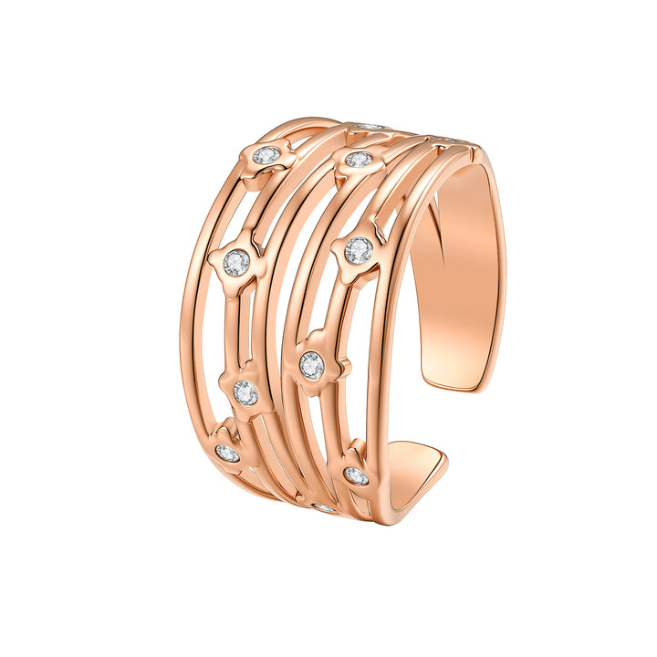 Bague Ouverte Cristal Multi-Rangs Waterproof