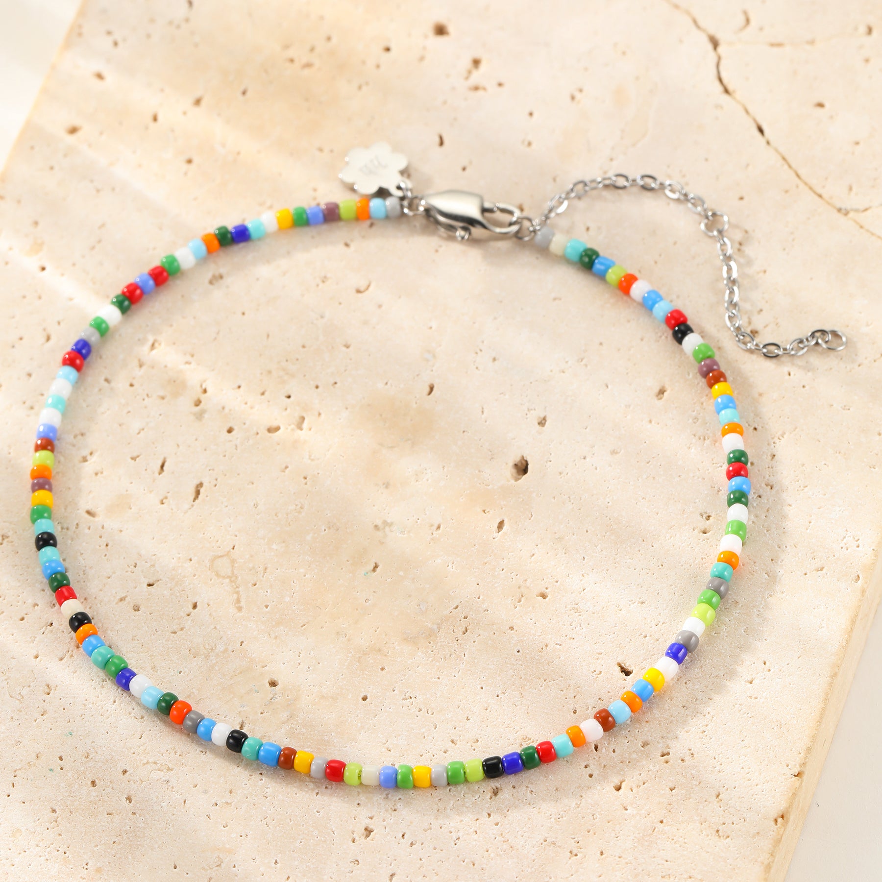 Multicolor Perlen Fußkettchen – Waterproof