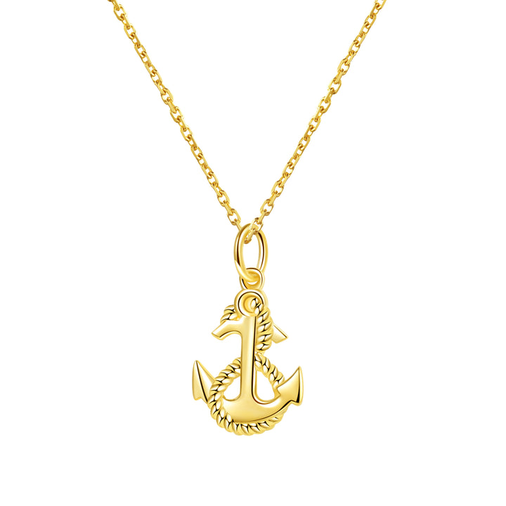 Nautischer Anker Anhänger Kette aus 585 Gold
