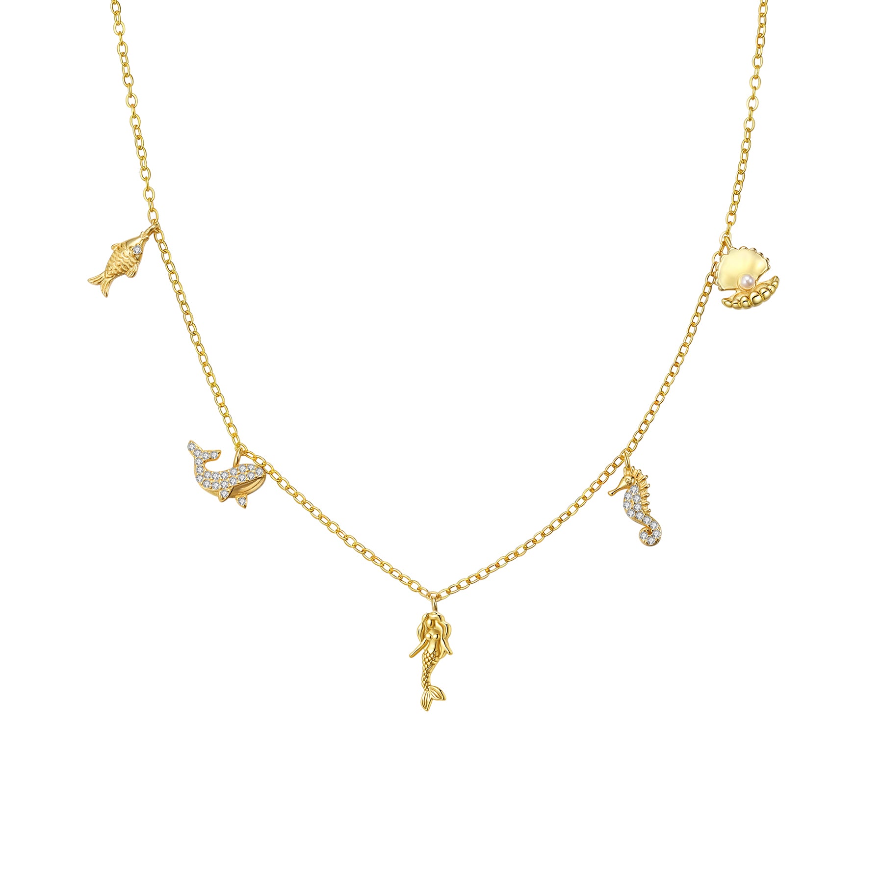 Ocean Charms Necklace Sterling Silver