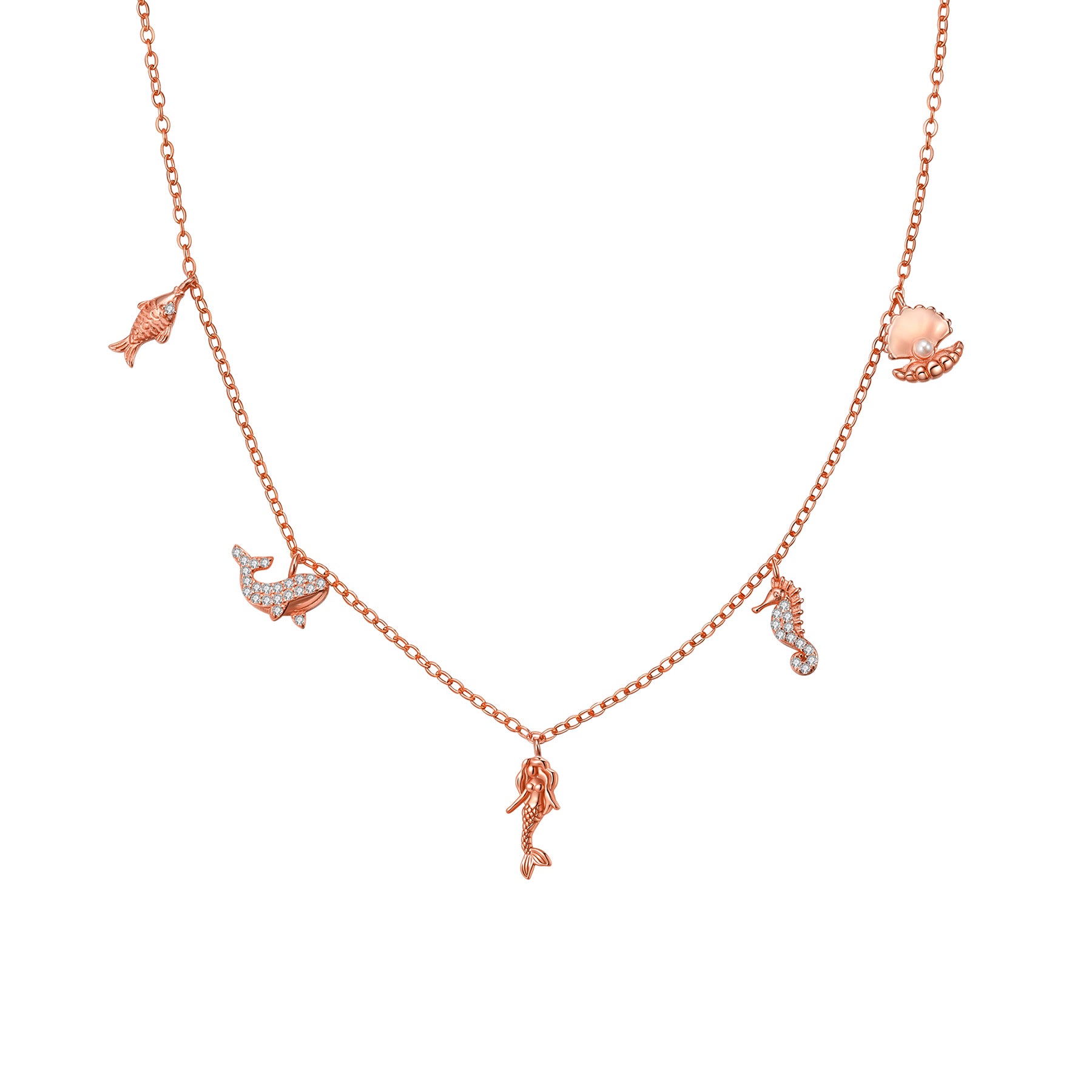Ocean Charms Necklace Sterling Silver