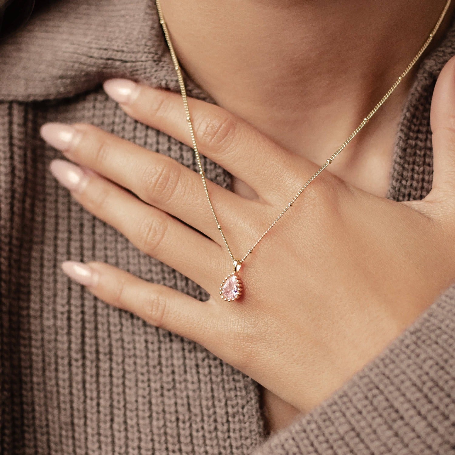 Collier Pierre de Naissance Octobre Tourmaline Argent Sterling