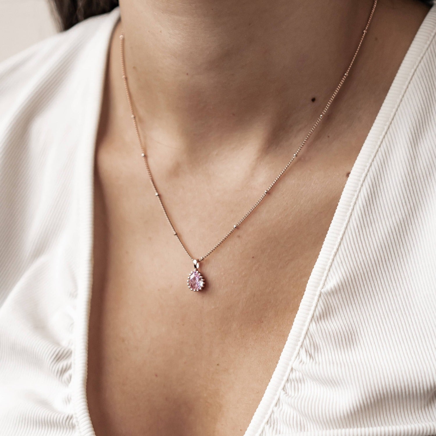 Collier Pierre de Naissance Octobre Tourmaline Argent Sterling