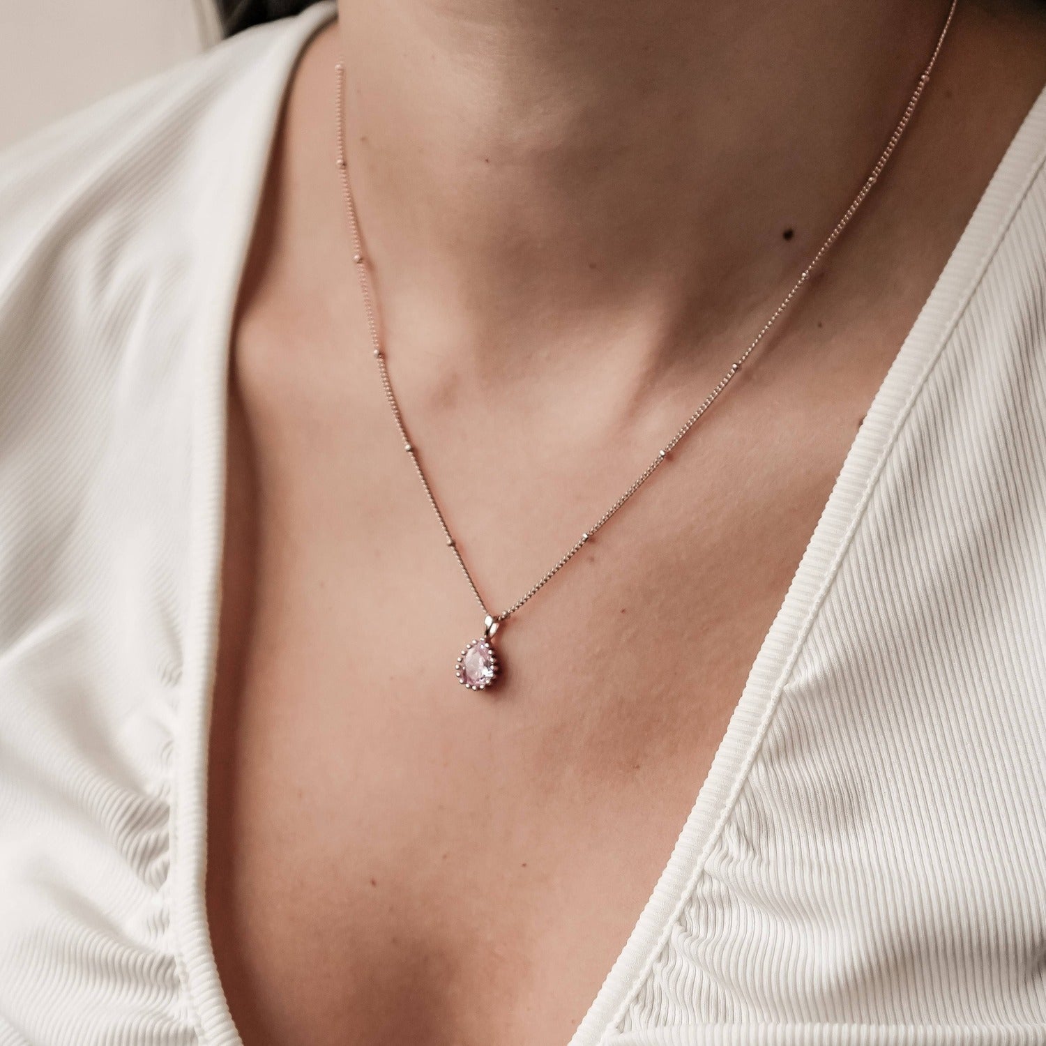 Collier Pierre de Naissance Octobre Tourmaline Argent Sterling