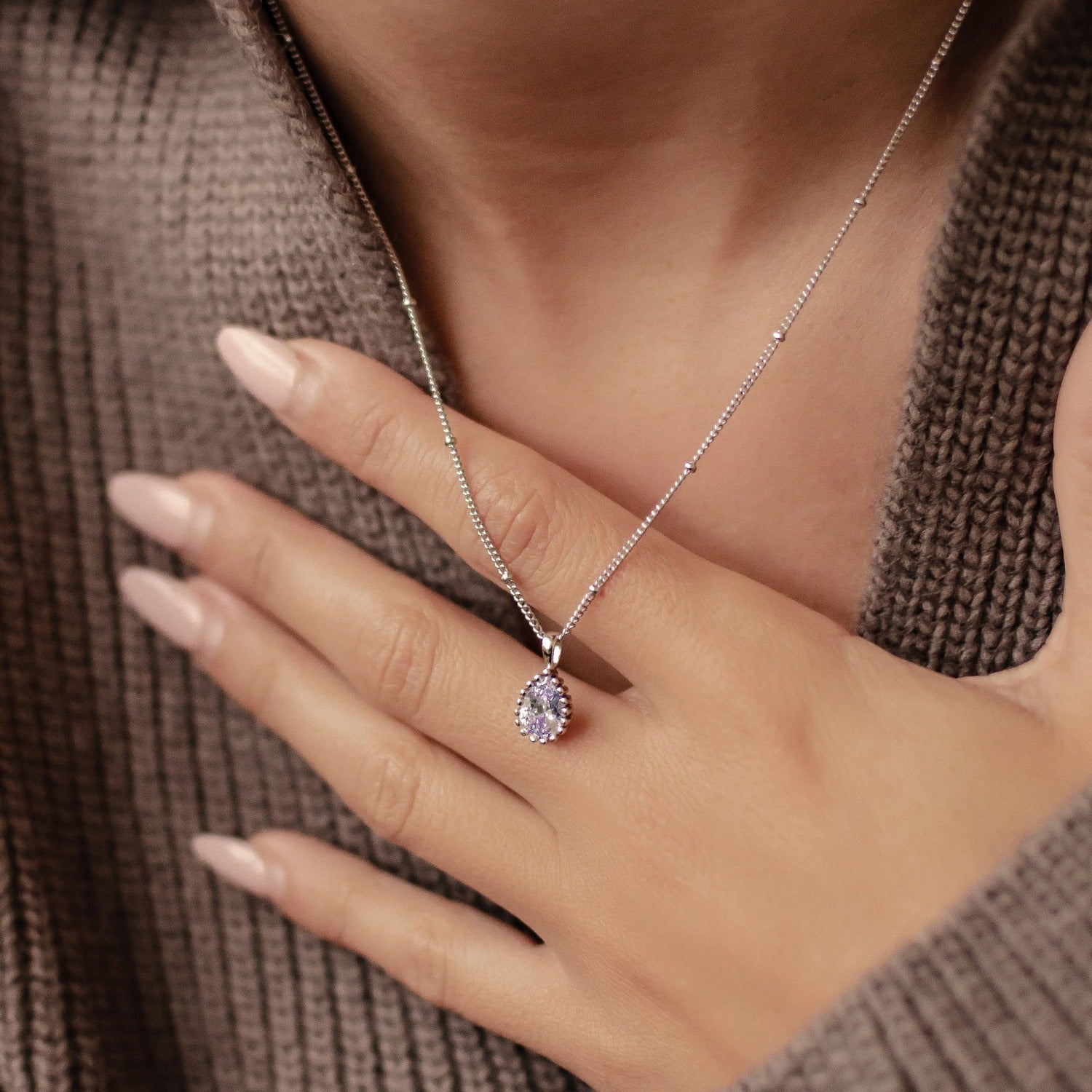 Collier Pierre de Naissance Octobre Tourmaline Argent Sterling