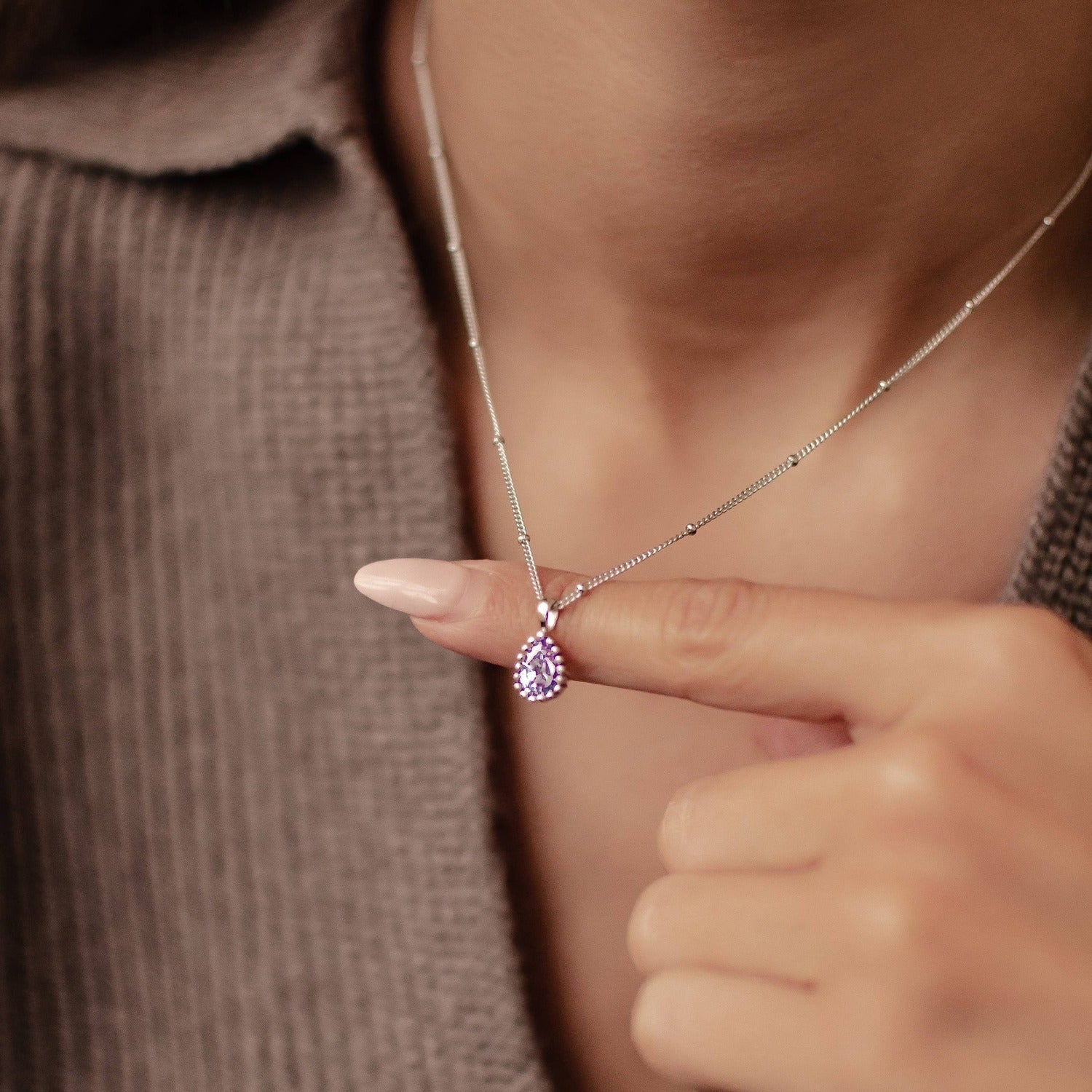 Collier Pierre de Naissance Octobre Tourmaline Argent Sterling
