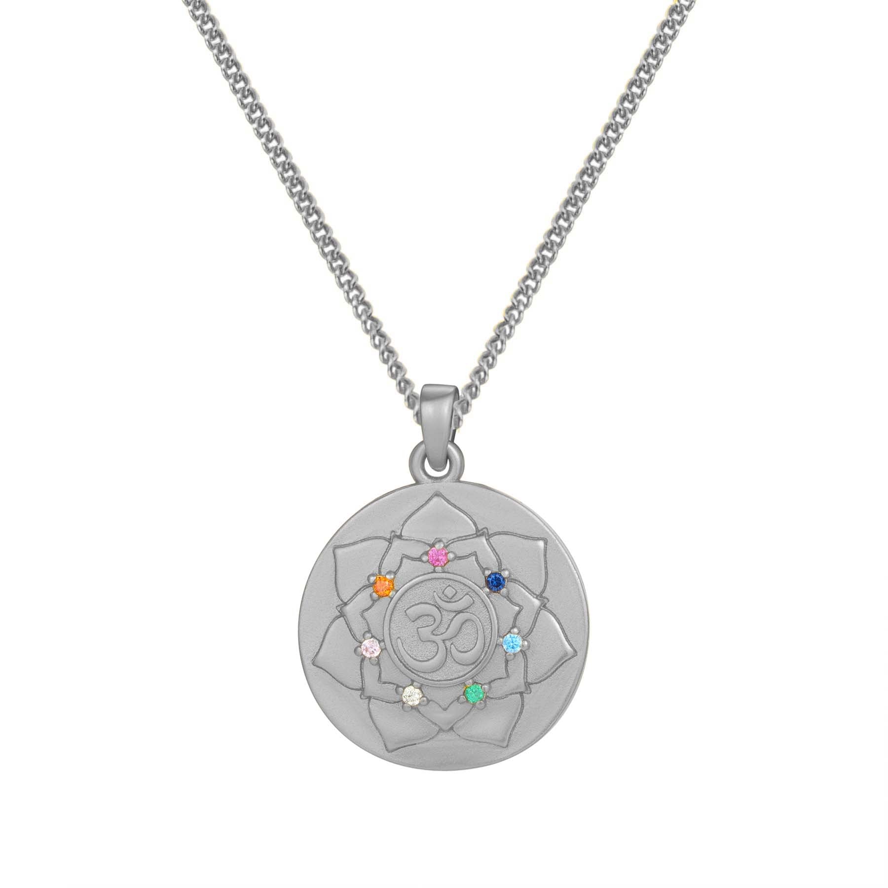 Collier Pendentif Paix et Positivité Connaissance Argent Sterling