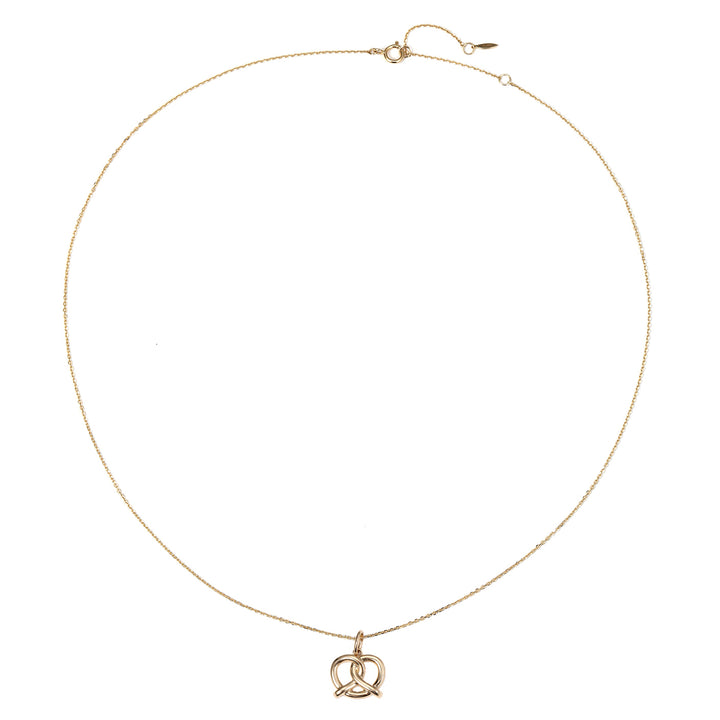 Collar Colgante Pretzel Oro Macizo 14K
