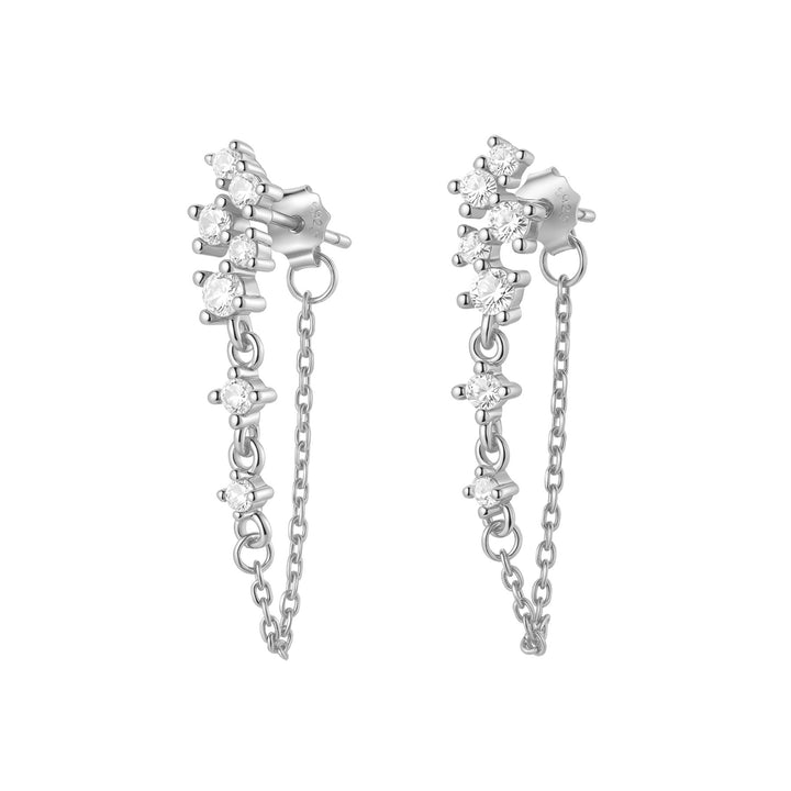 Boucles d’Oreilles Chaîne Rayonnante Blossom Argent Sterling