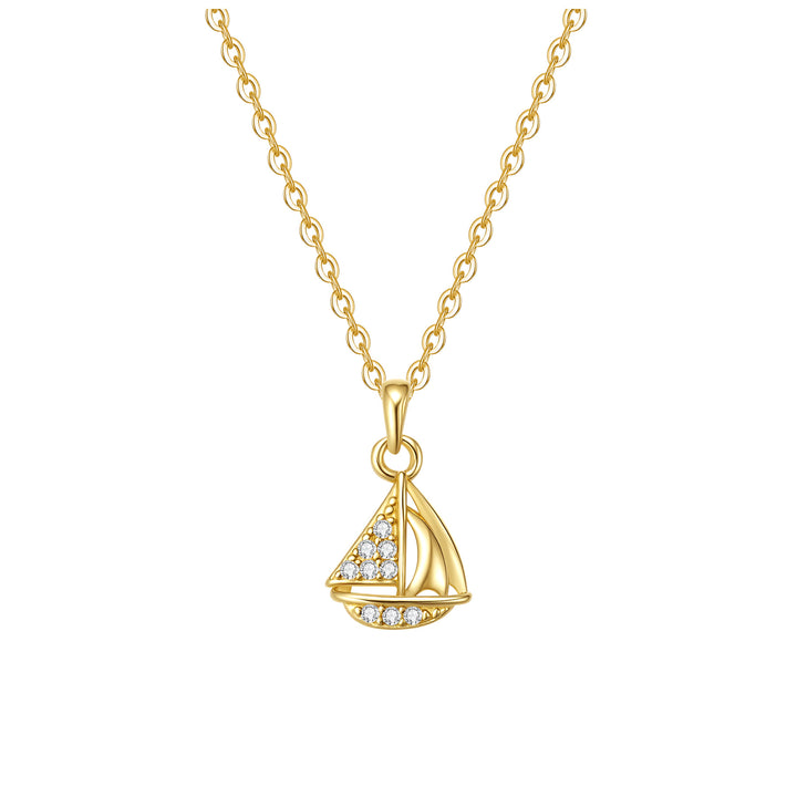 Collier Pendentif Voilier Étincelant en Argent Sterling