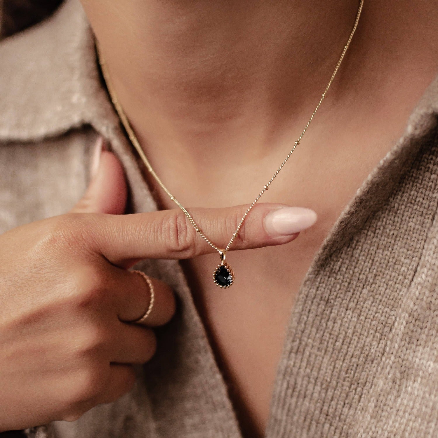 Collar Birthstone Septiembre Zafiro Plata de Ley 925