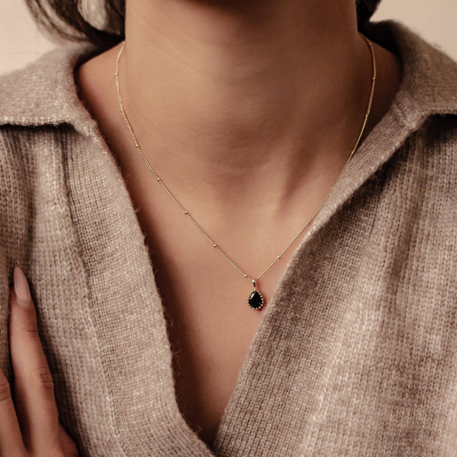 Collar Birthstone Septiembre Zafiro Plata de Ley 925