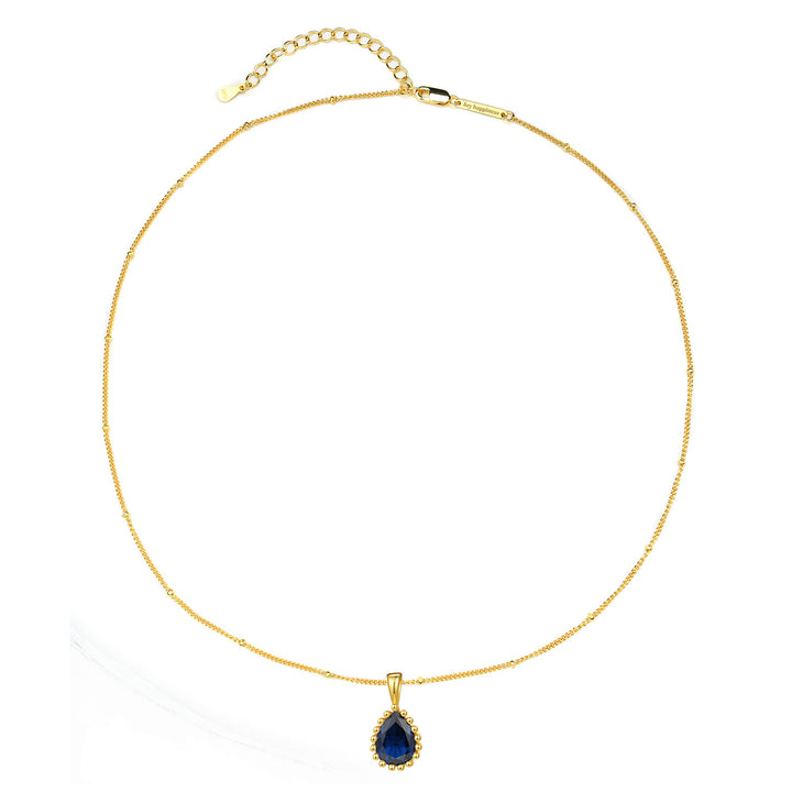 Collar Birthstone Septiembre Zafiro Plata de Ley 925