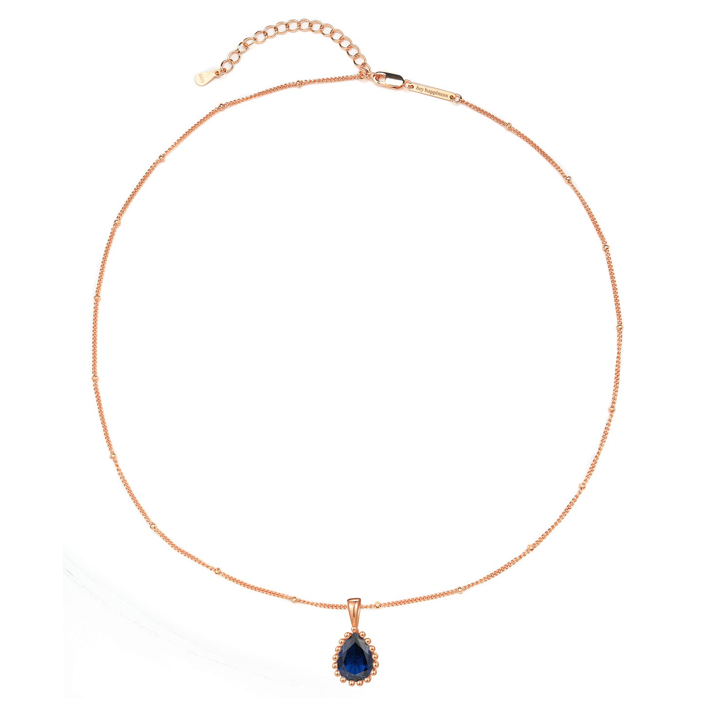 Collar Birthstone Septiembre Zafiro Plata de Ley 925