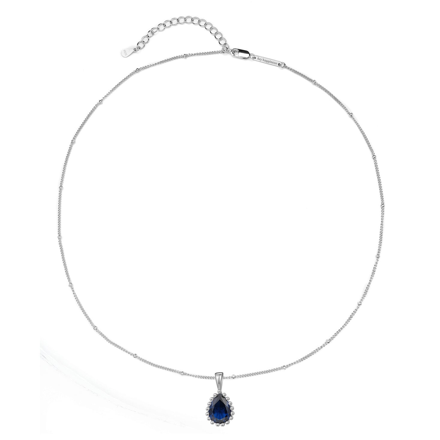 Collar Birthstone Septiembre Zafiro Plata de Ley 925