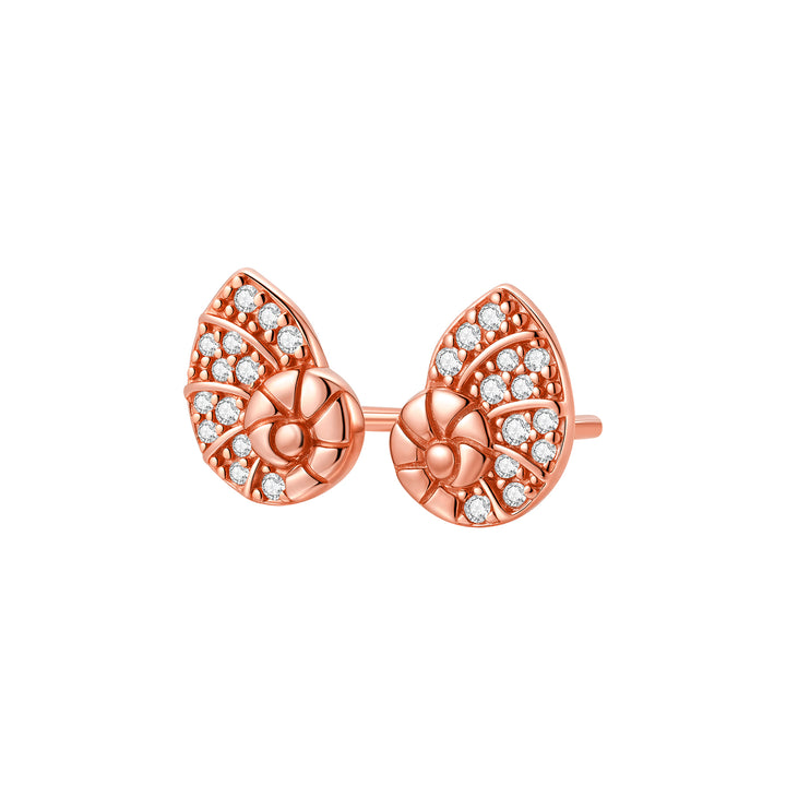 Pendientes Botón Concha Espiral Brillo Plata de Ley 925