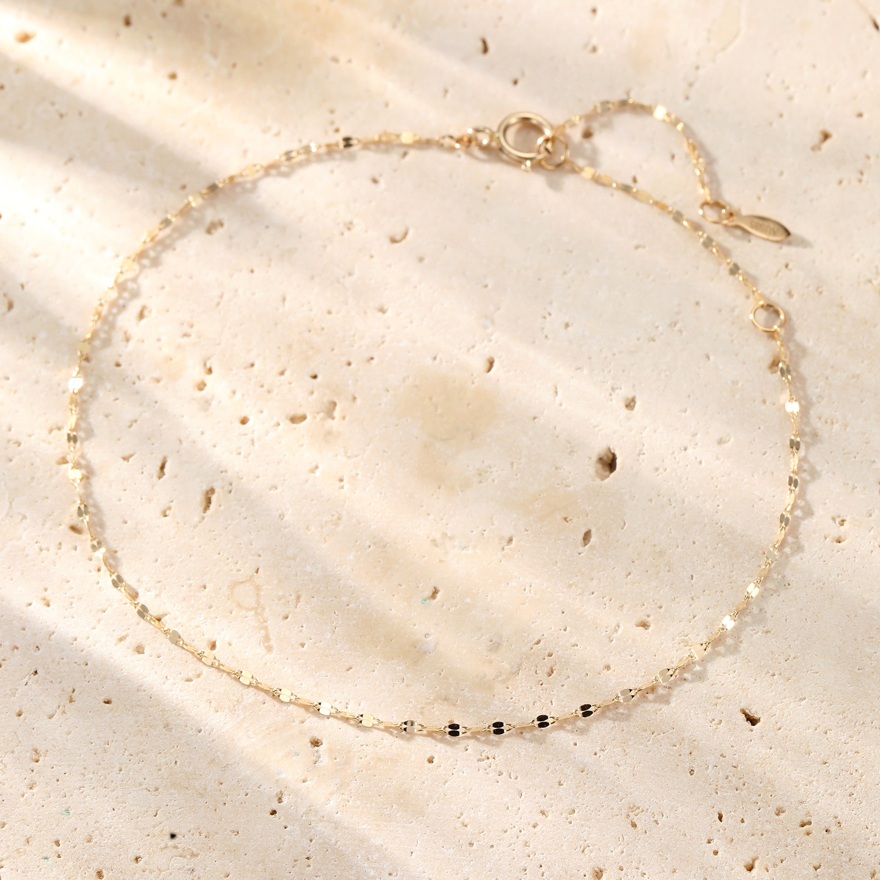 Schimmer Rolo Armband 585 Gold