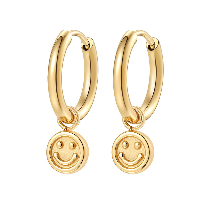 Pendientes Aro Colgante Smiley Waterproof