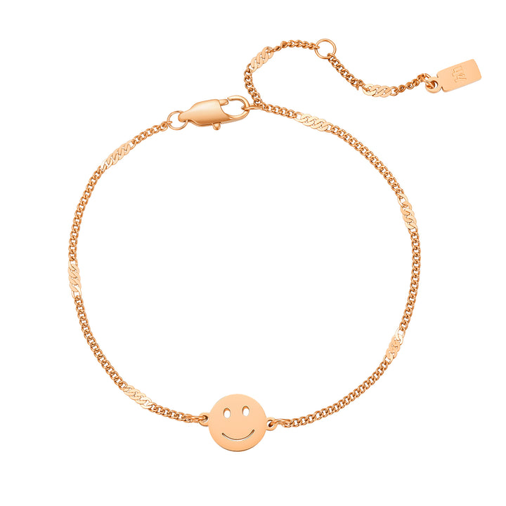 Brazalete Cara Sonriente en Oro Rosa
