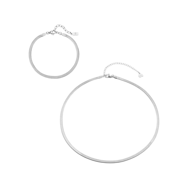 Set Joyería Hombre Cadena Serpiente Waterproof