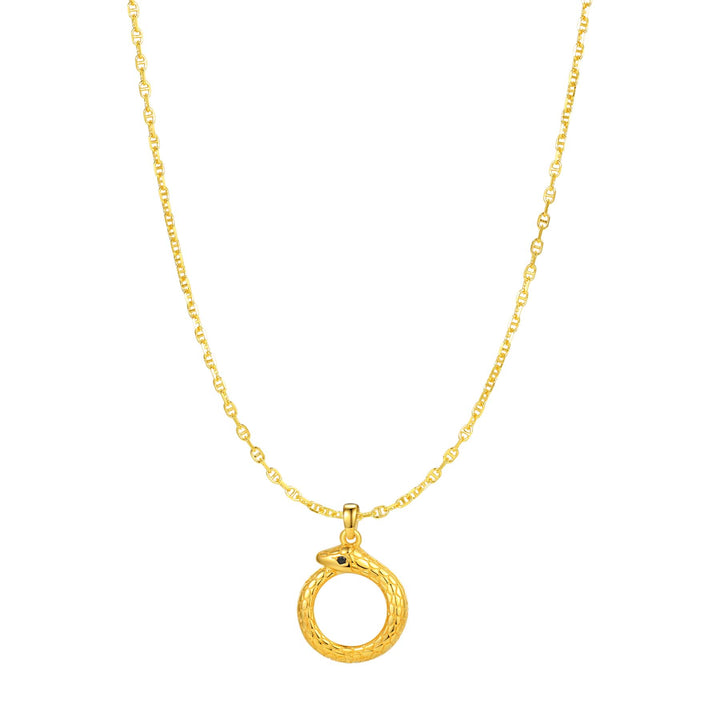 Collier Pendentif Serpent Ouroboros Renouvellement Argent Sterling