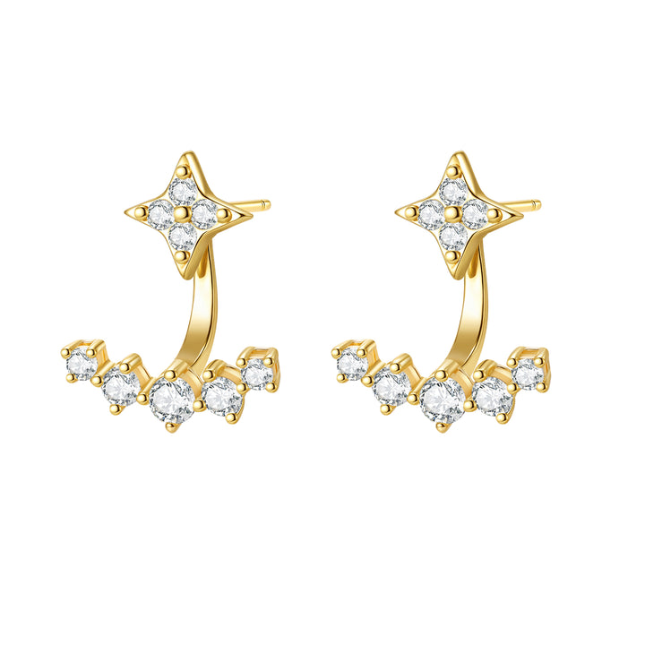 Boucles d’oreilles Ear Jacket Étoiles Sterling Argent