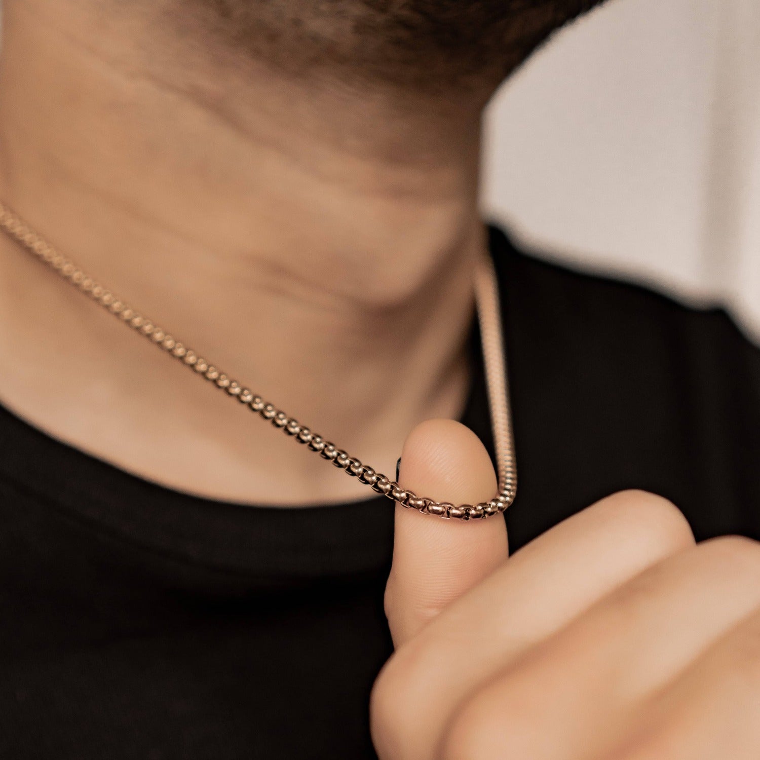 Collar Cadena Cuadrada Waterproof