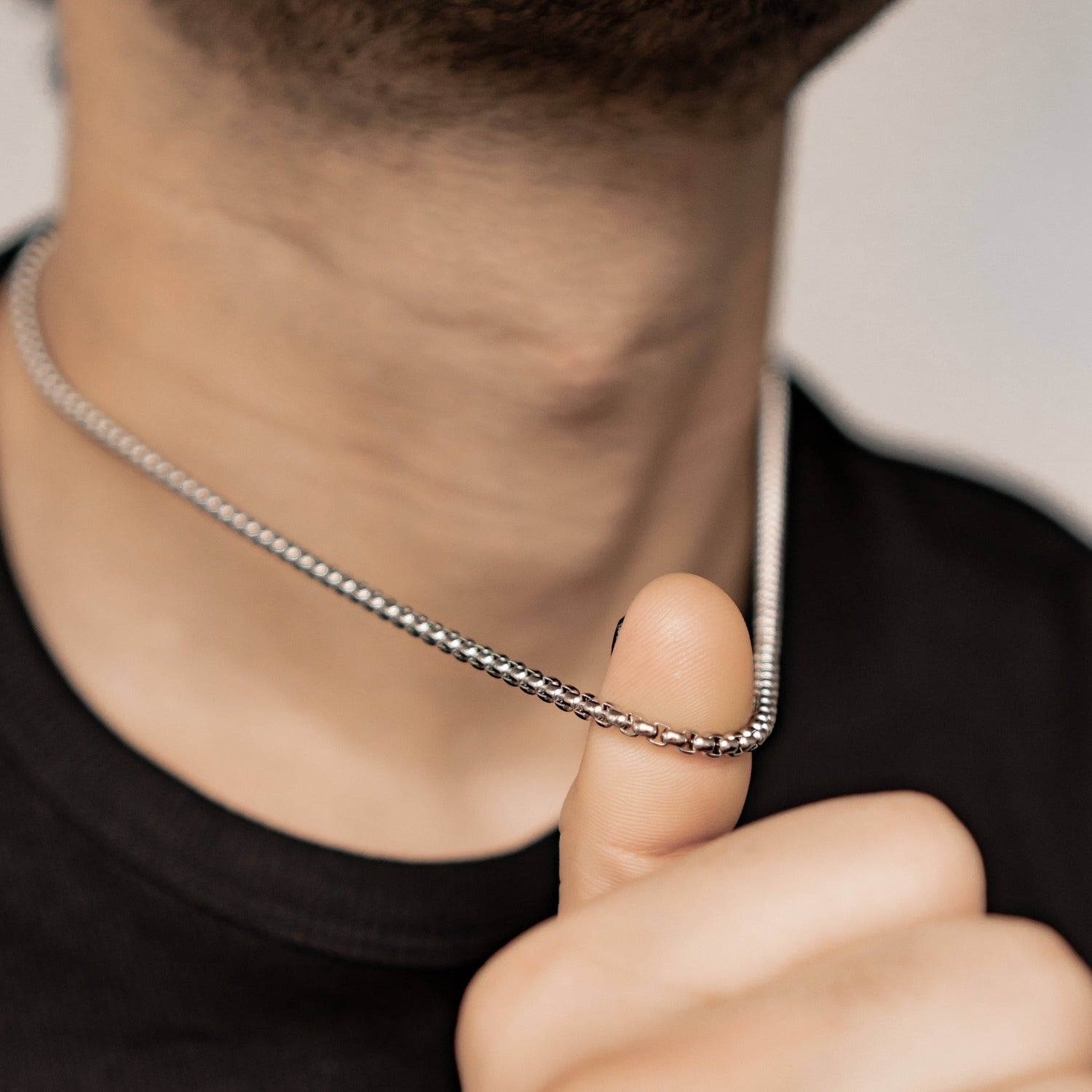 Collar Cadena Cuadrada Waterproof