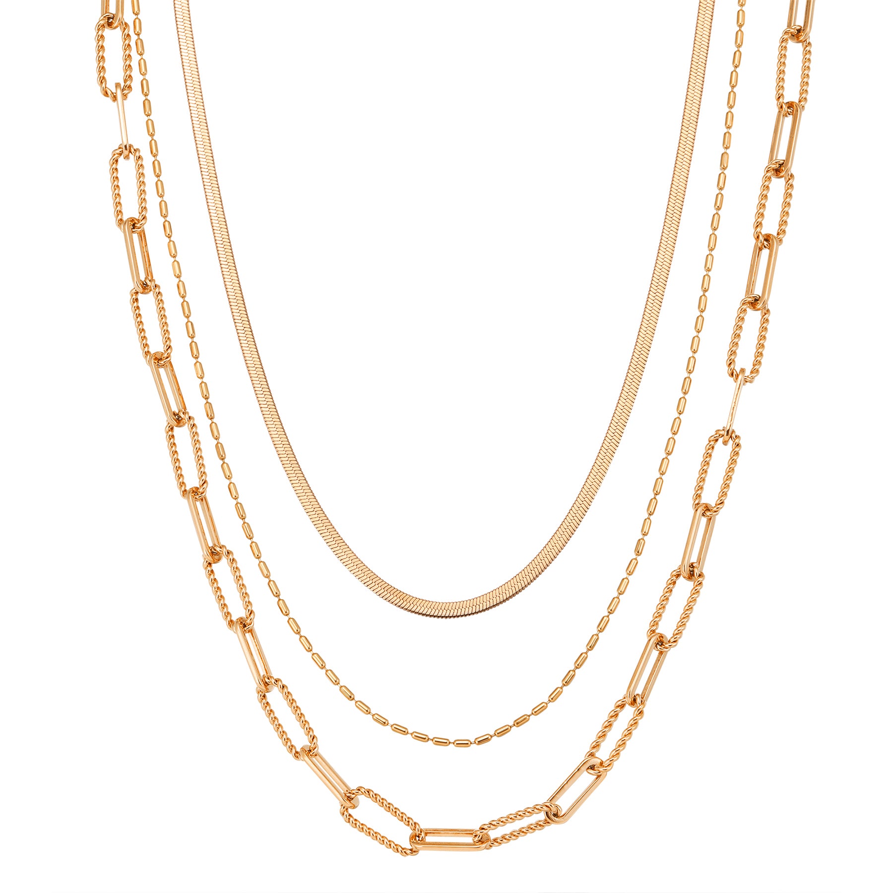 Collier à Trois Rangées Chaînes Intemporel Waterproof