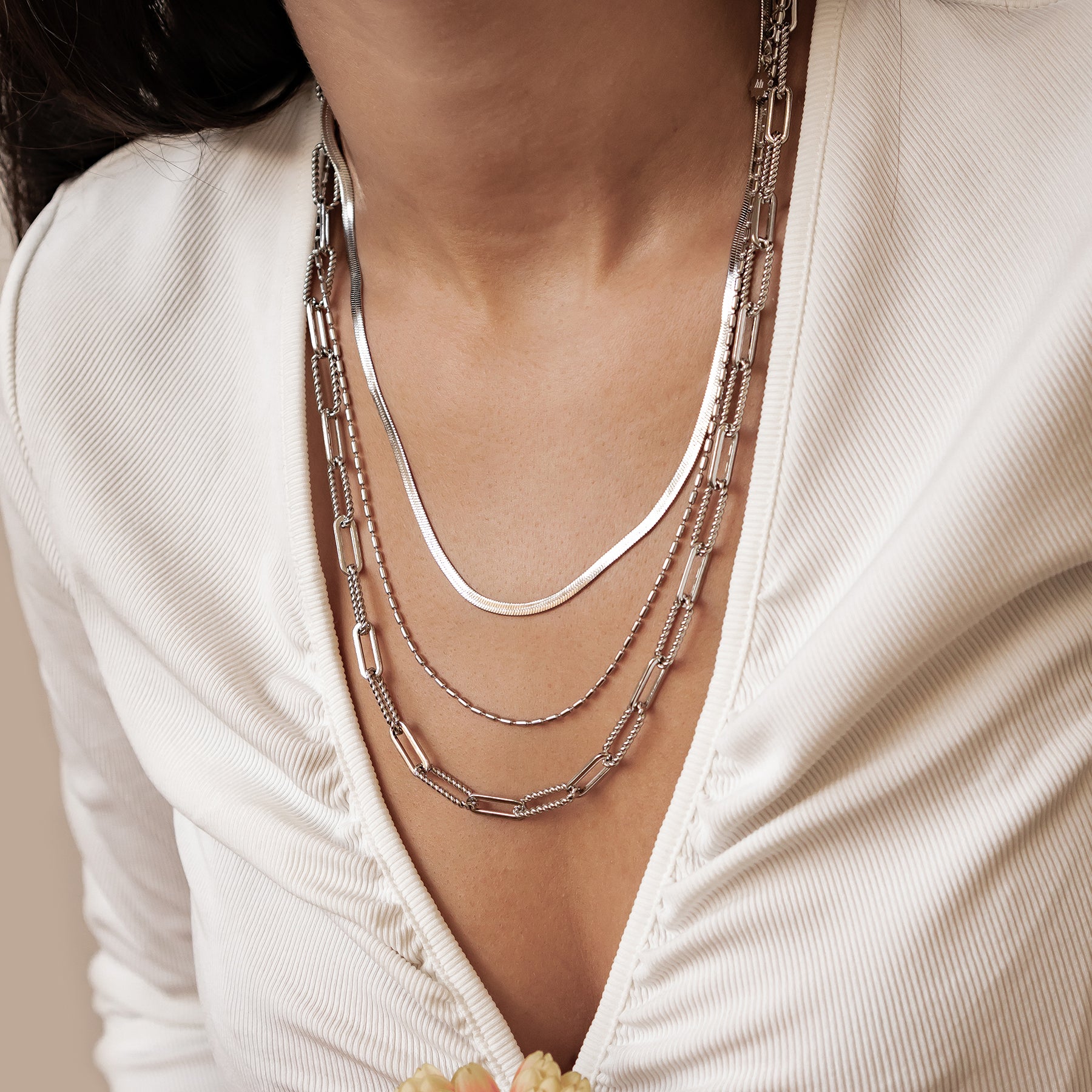 Collier à Trois Rangées Chaînes Intemporel Waterproof