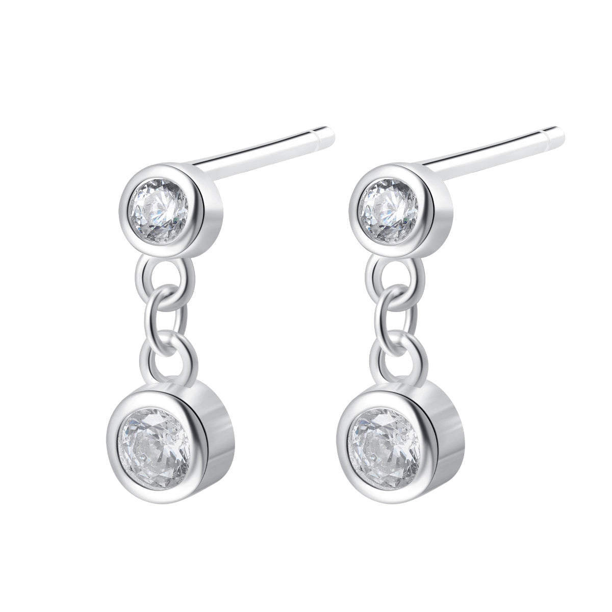 Two Orbs Stud Earrings Sterling Silver