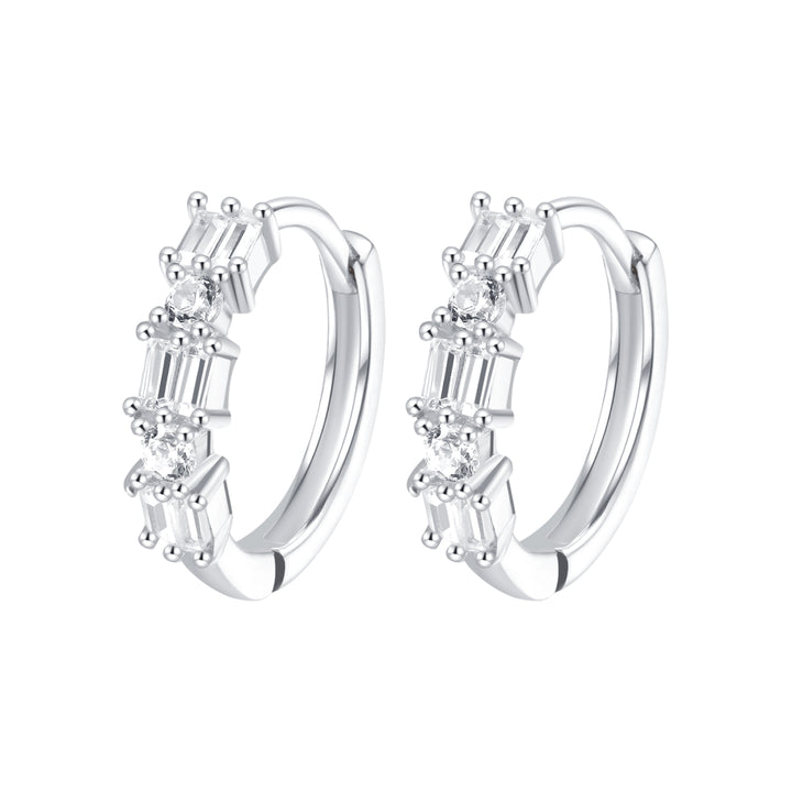 Pendientes Huggies Rectangular Plata de Ley 925