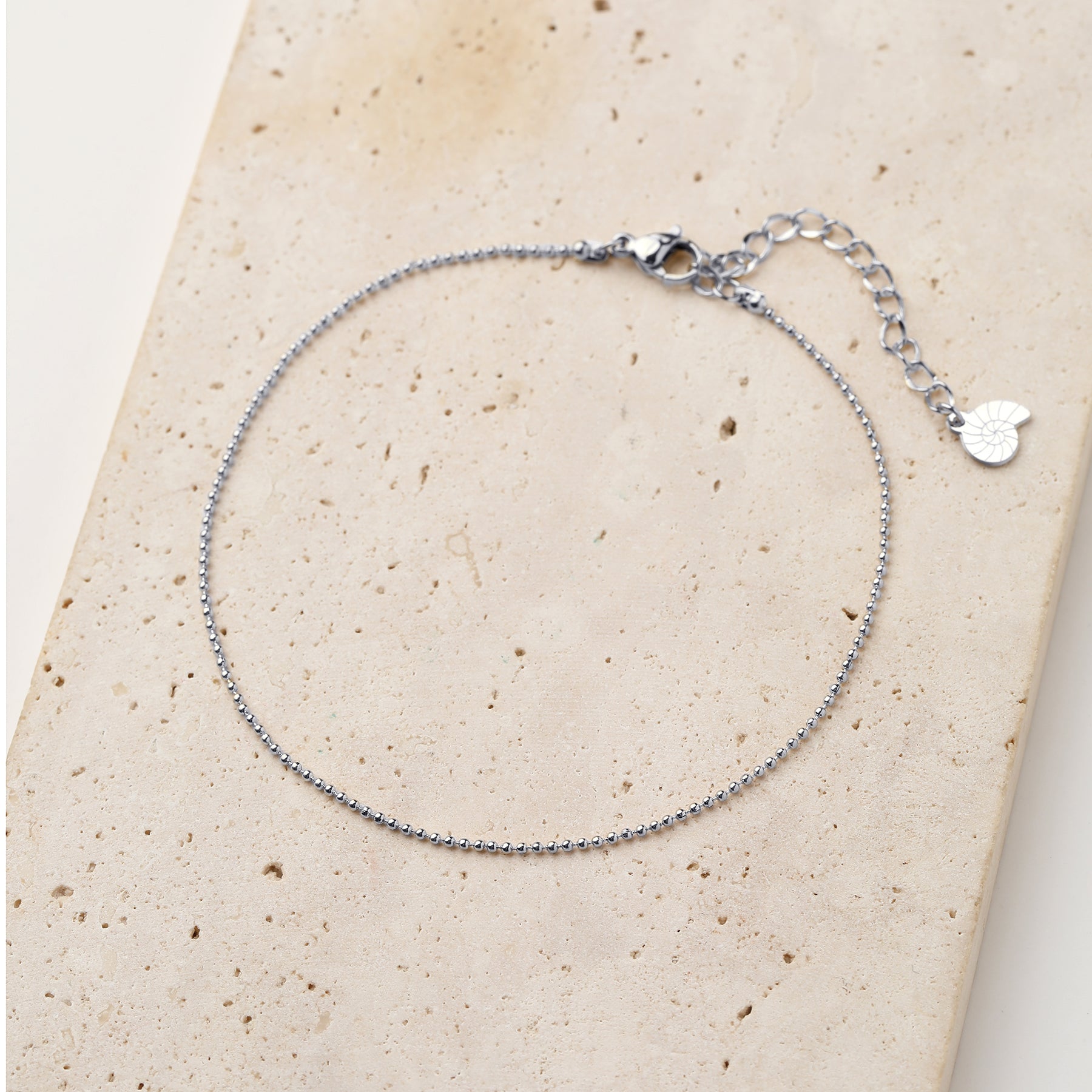 Tobillera Cadena Bolas en Plata