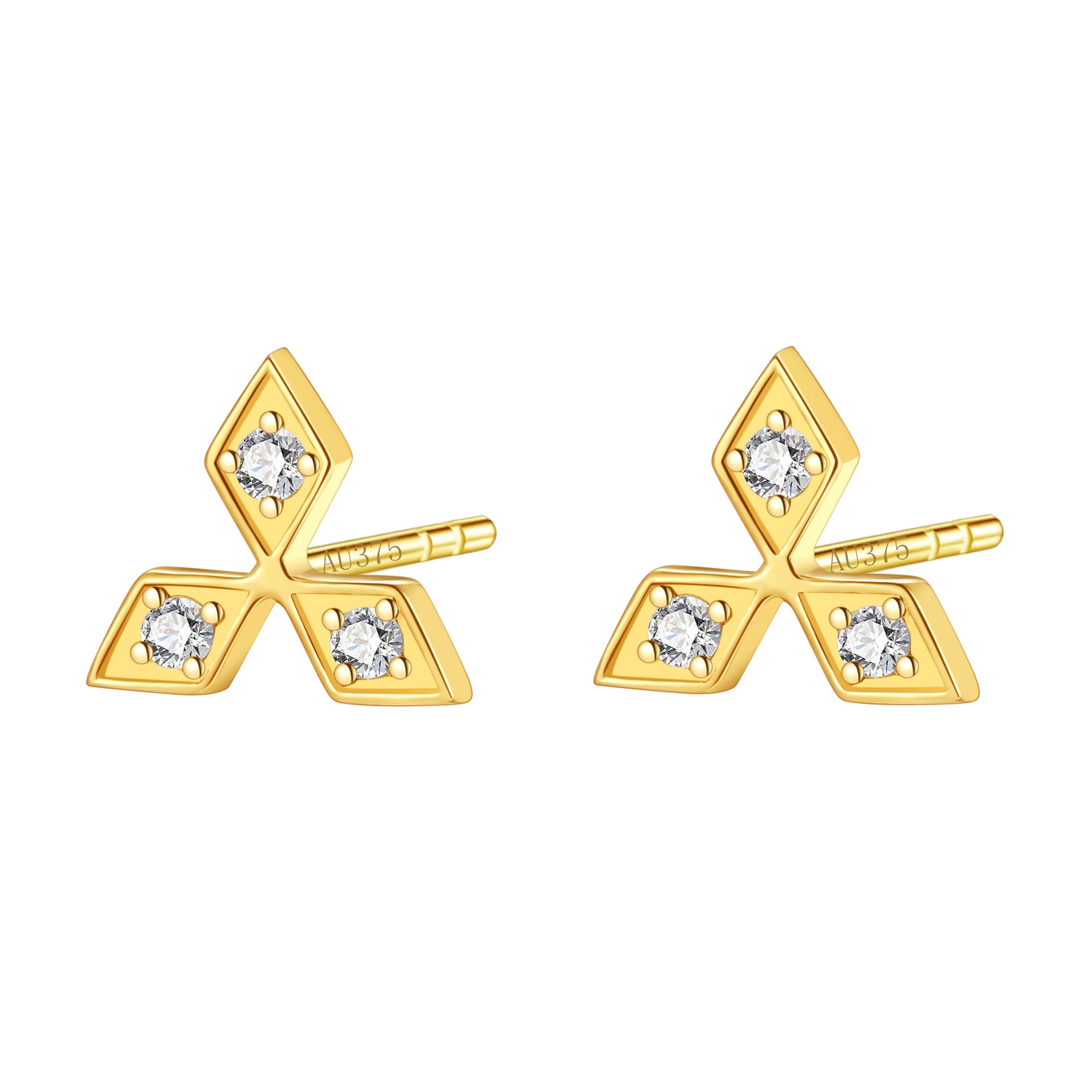Blissful Stud Earrings 9K Gold Hey Happiness