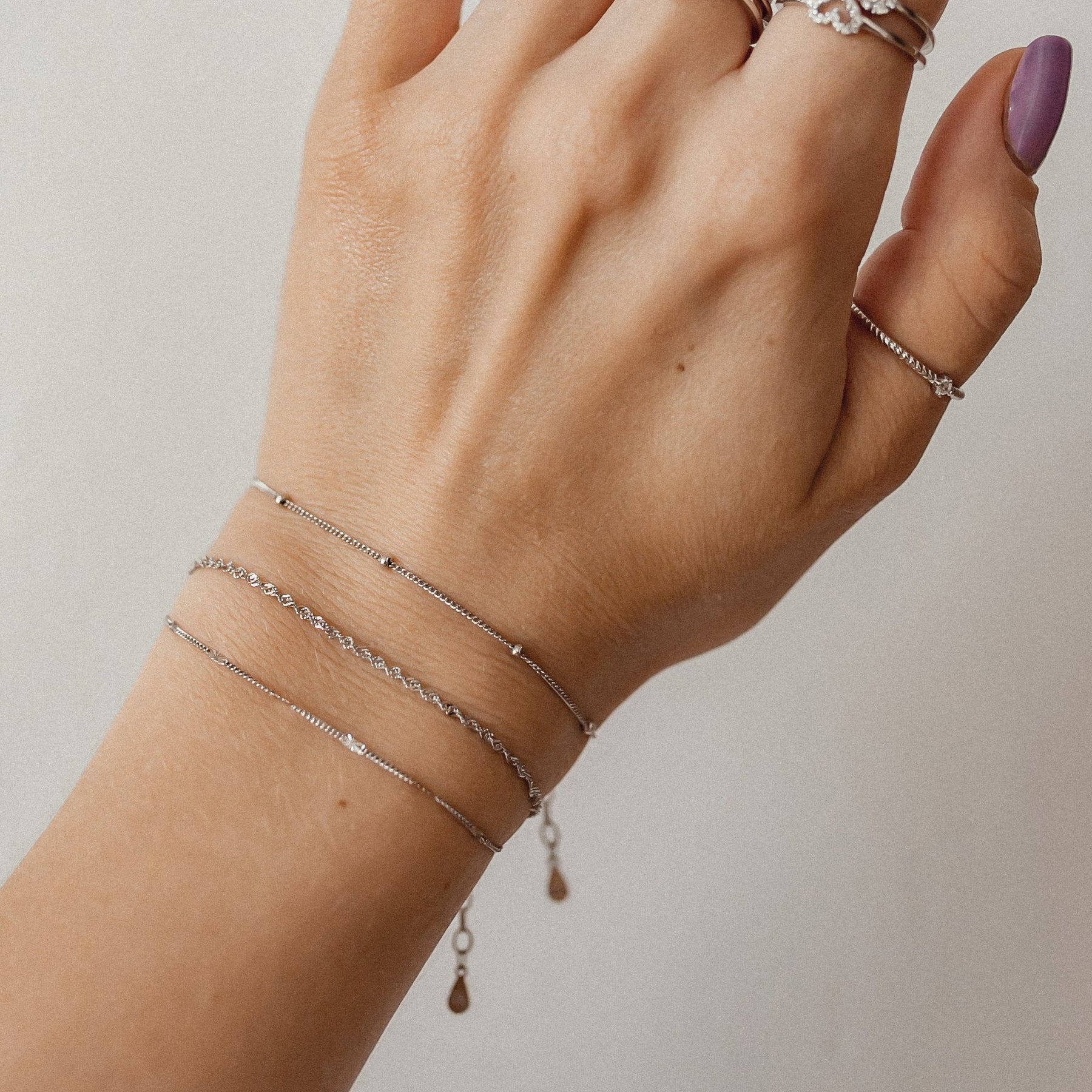 Chaîne à Pompon Bracelet Argent Sterling