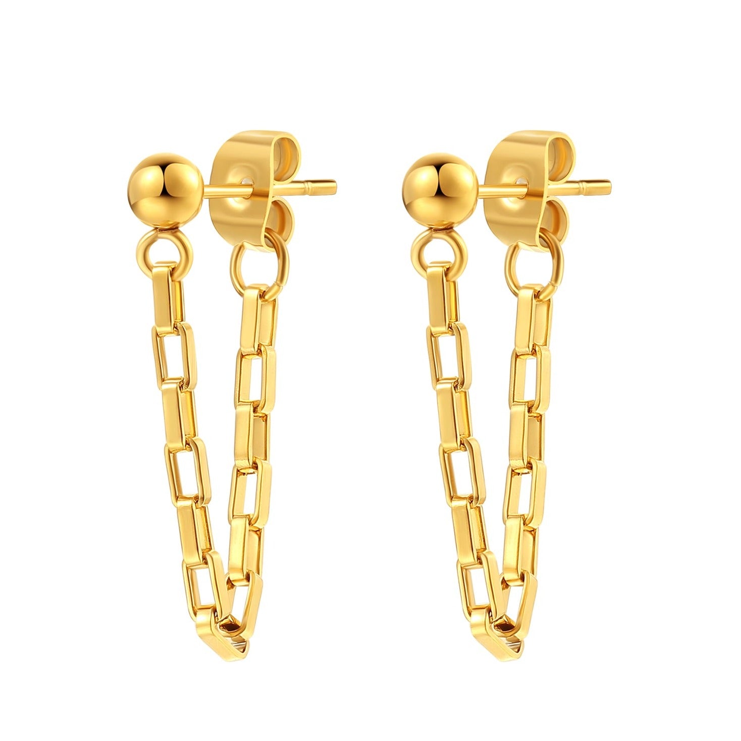 Bold Chain Earrings Gold Hey Happiness
