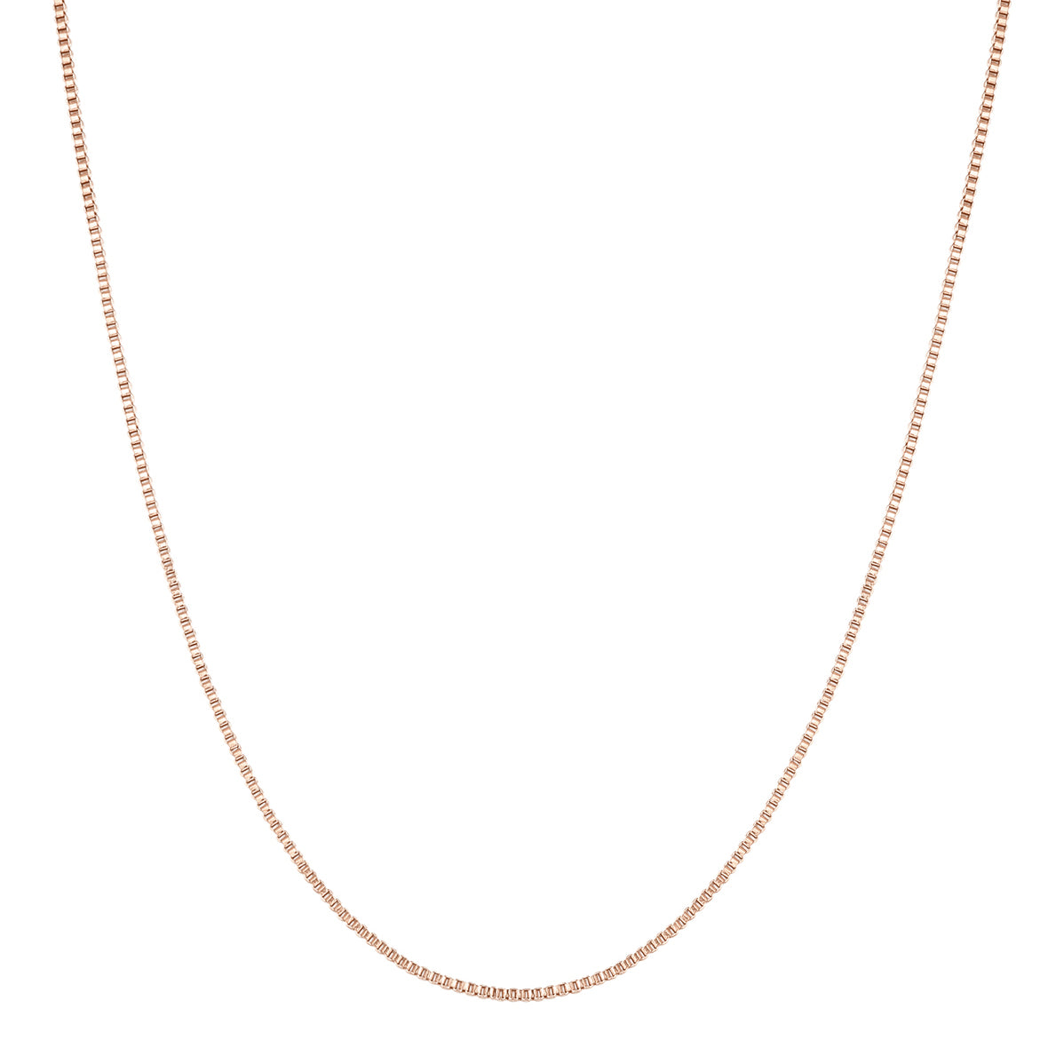 Collar Cadena Eslabones Caja en Oro Rosa