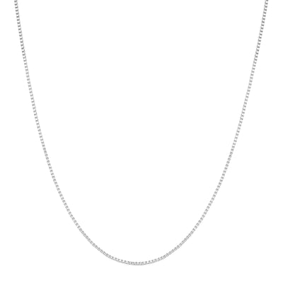 Box Chain Link Necklace Silver