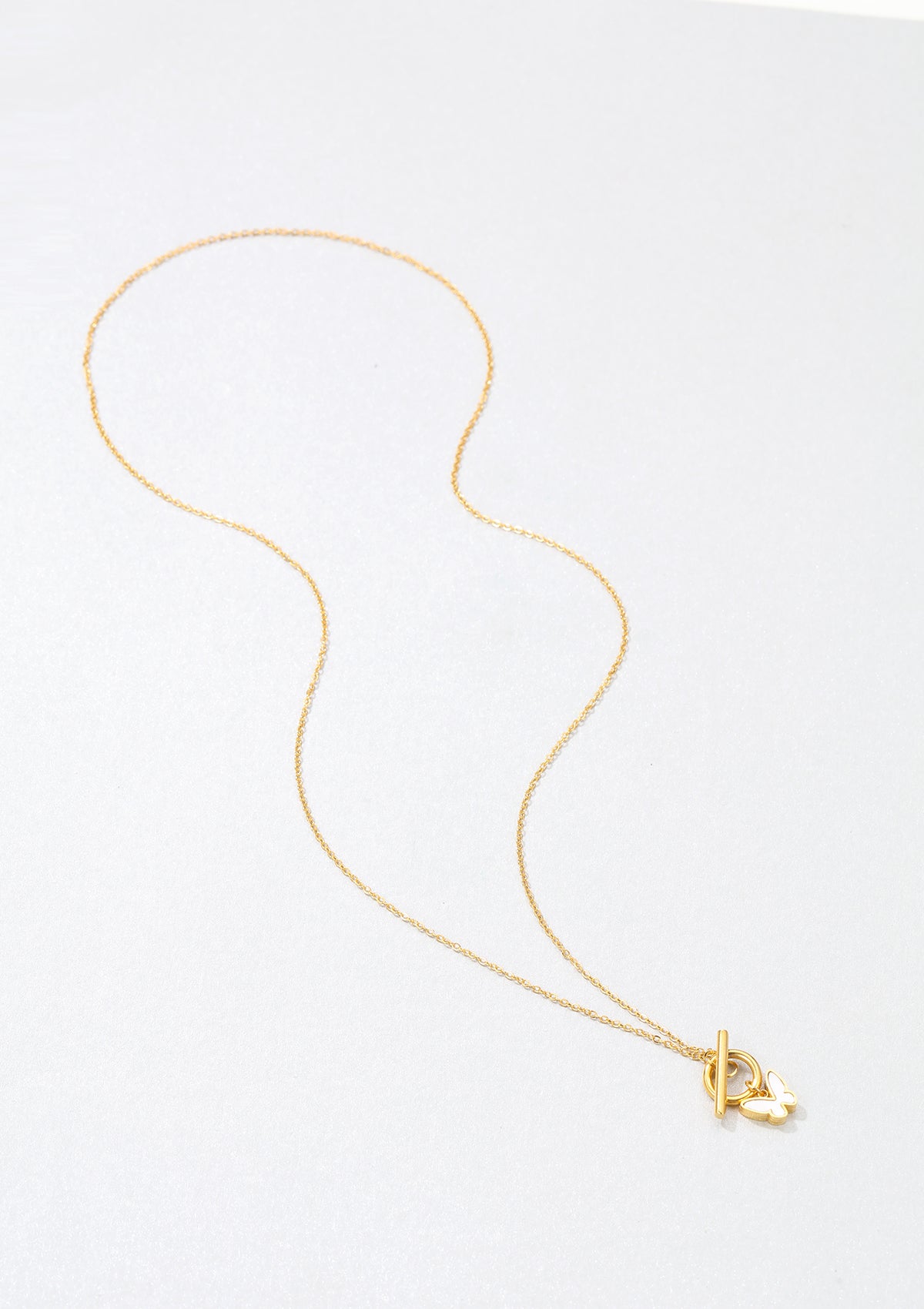 Pendentif Papillon T-Barre Collier en Or