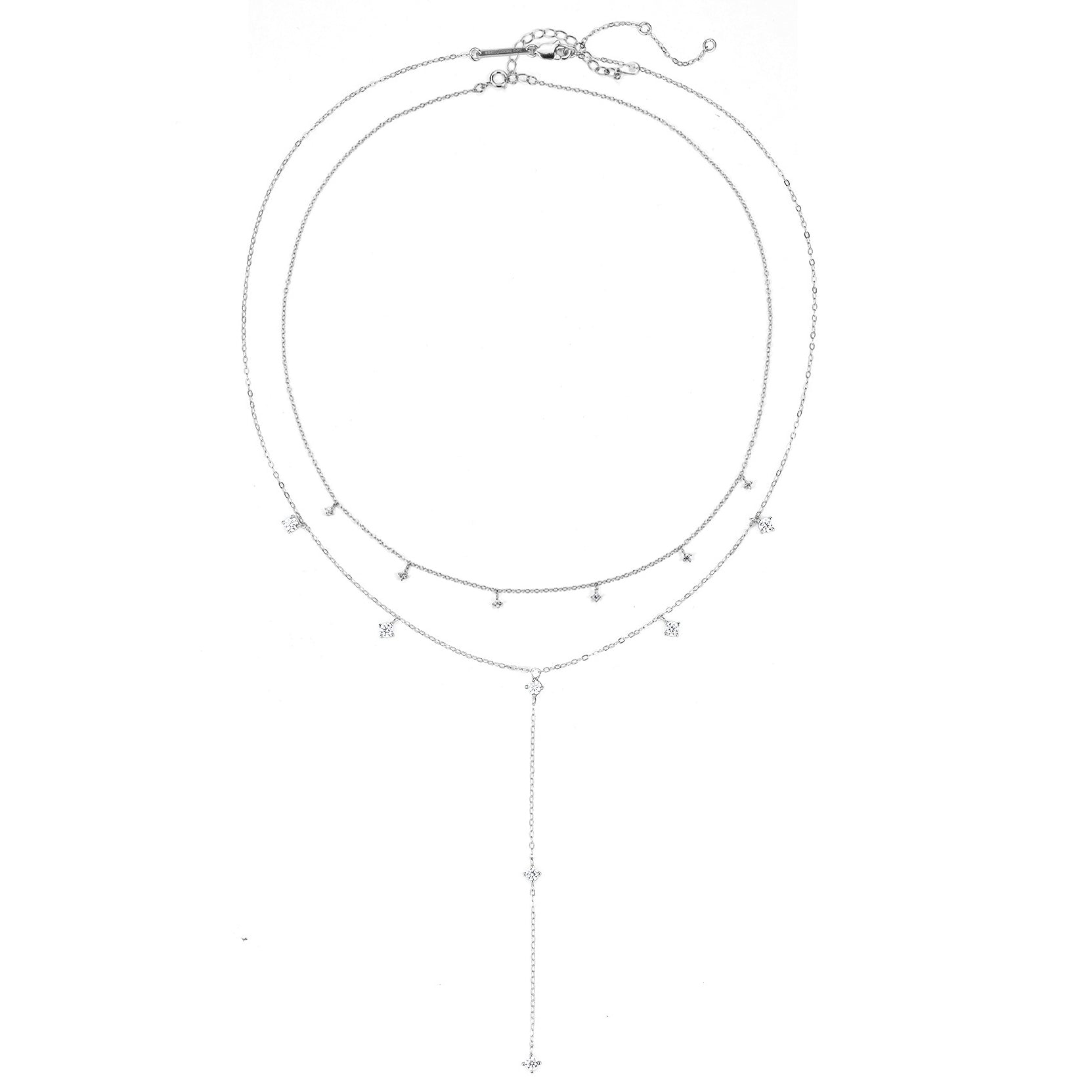 Ensemble Collier Ellipse Argent Sterling