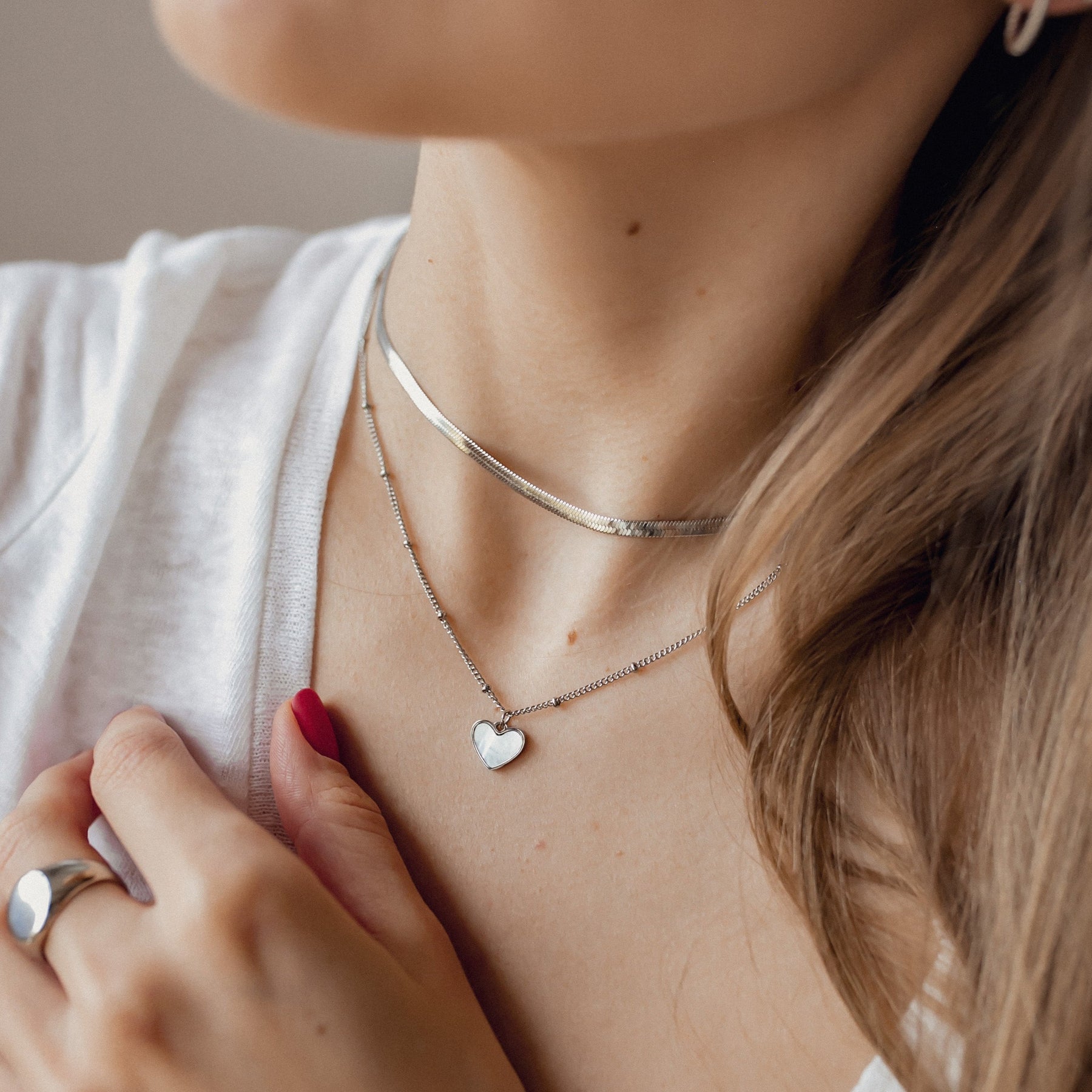 Collar Choker de Cadena Serpiente en Plata
