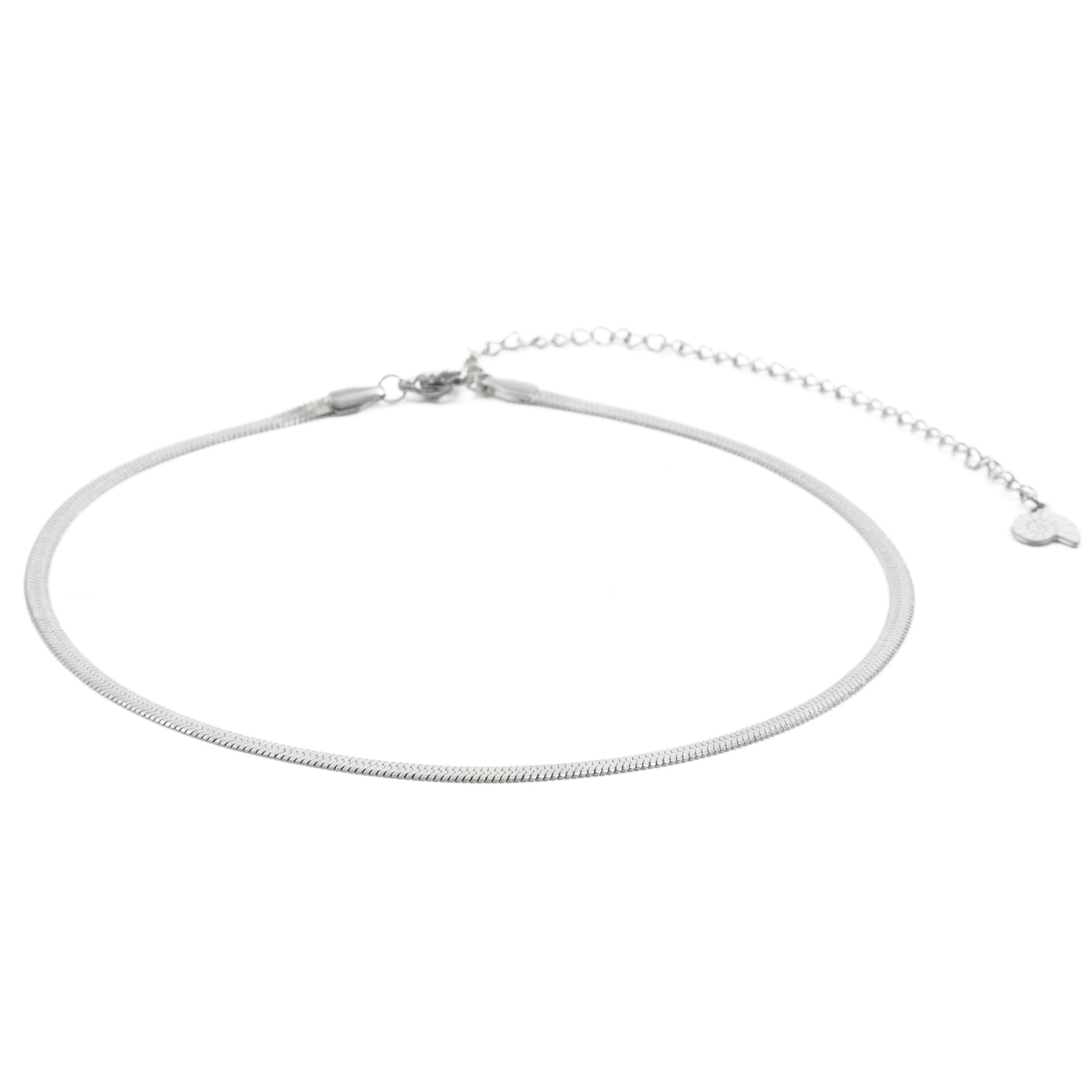 Collar Choker de Cadena Serpiente en Plata