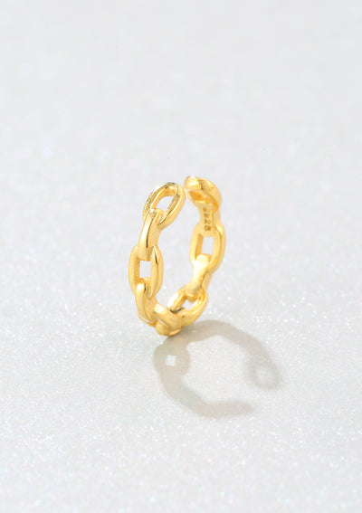 Ear Cuff Ohrringe im Kettendesign Sterlingsilber in Gold