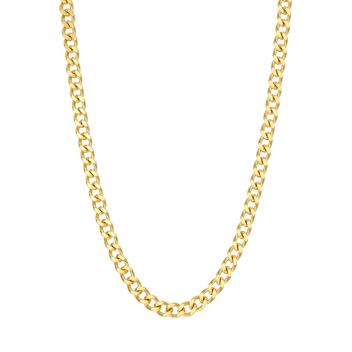 Collar de Cadena Gruesa Tipo Bordillo en Oro