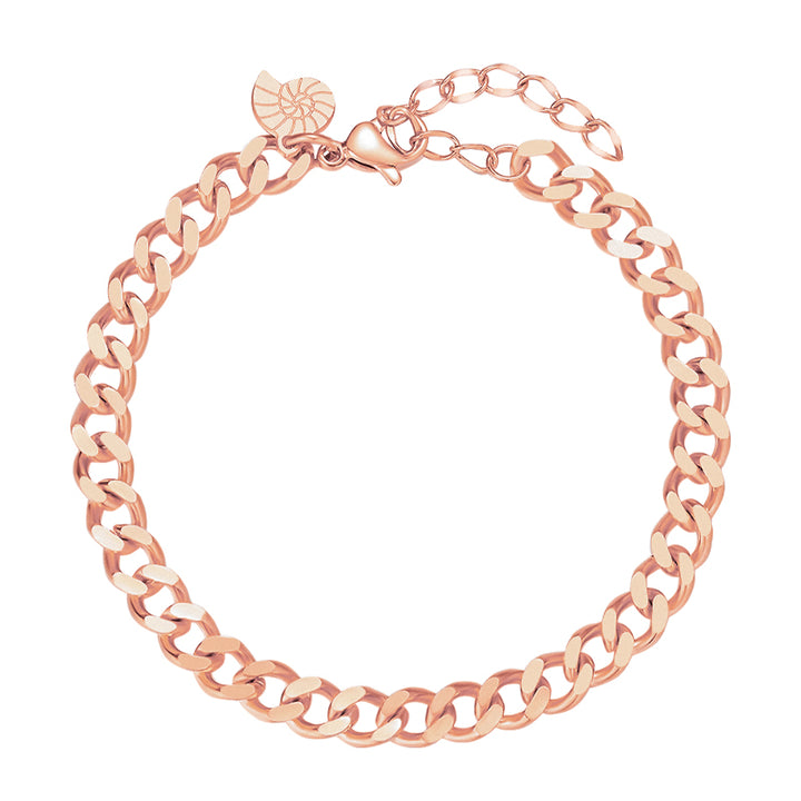 Bracelet Chaîne Gourmette Epaisse en Or Rose
