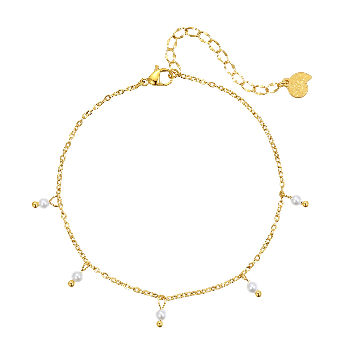 Cinque Pearl Chain Anklet Gold